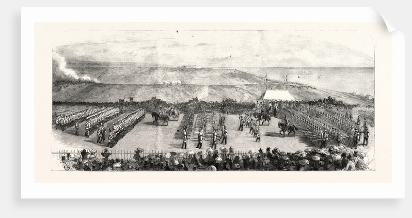 The Volunteer Sham Fght at Brighton on Easier Monday: View from the Grand Stand the Troops Marching Past by Anonymous