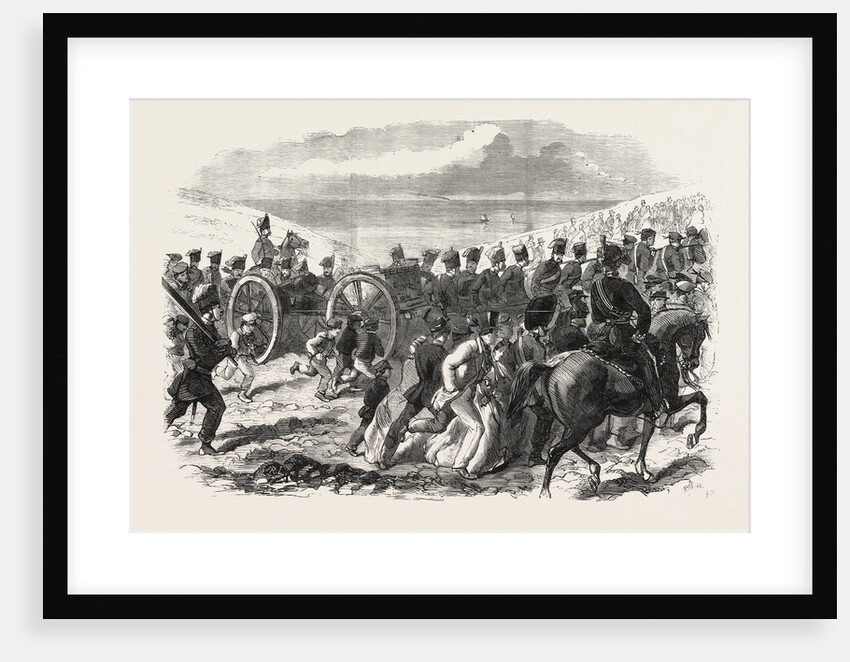 The Volunteer Sham Fight at Brighton on Easter Monday: The Sussex Artillery Ascending the Downs by Anonymous