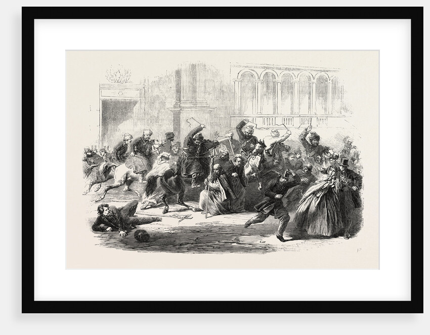 The Recent Outbreak at Warsaw: The Religious Procession Proceeding from the Church of the Bernardins Attacked by the Cossacks by Anonymous