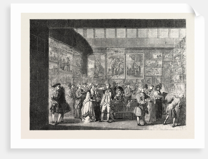 Interior of the Old Royal Academy in Pall Mall Representing the Exhibition of 1771 London UK by Anonymous
