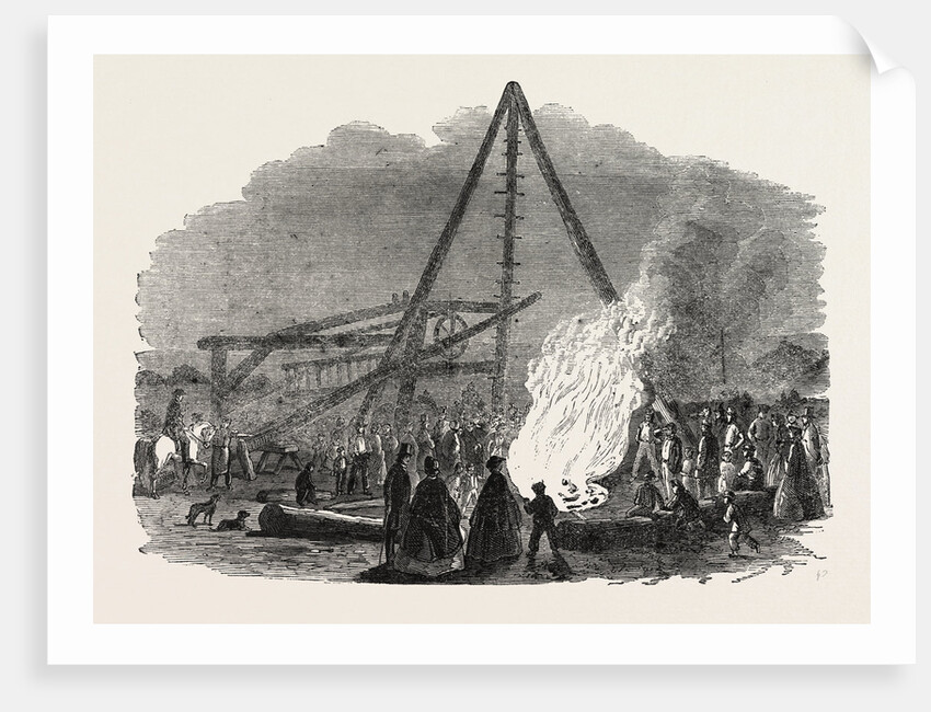The Burning Well Near the Featherstone Station in the Vicinity of Pontefract by Anonymous