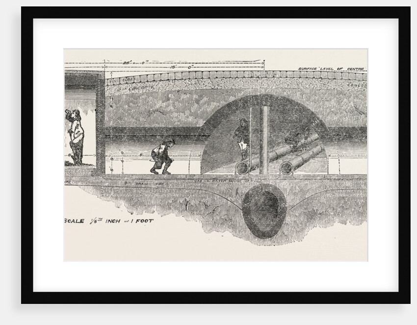 New Subway King Street Covent Garden London: Cross Section Showing the Subway and the Sewer Beneath UK by Anonymous