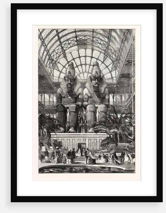The Crystal Palace at Sydenham: The Egyptian Avenue: Colossal Figures from Aboo Simbel 1854 by Anonymous