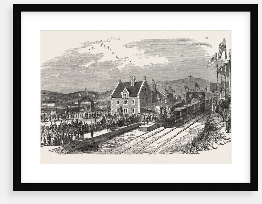 Opening of the North Devon Railway. Arrival of the Train at Barnstaple UK 1854 by Anonymous