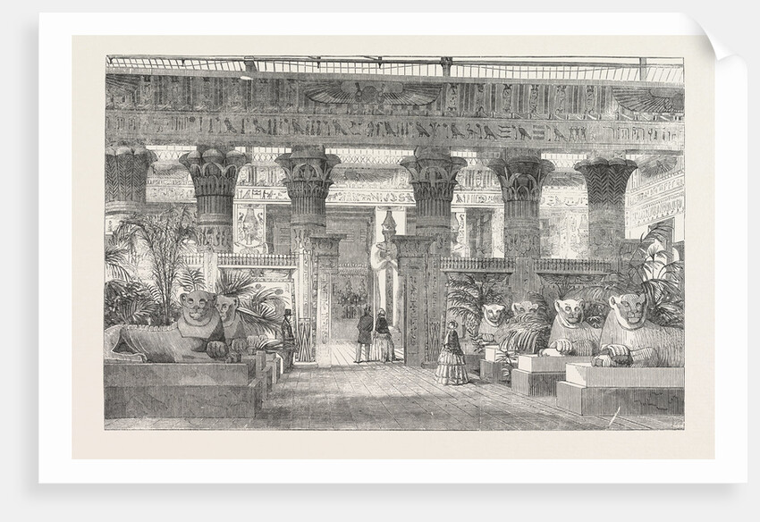The Crystal Palace Entrance to the Egyptian Court from the Nave by the Avenue of Lions 1854 by Anonymous