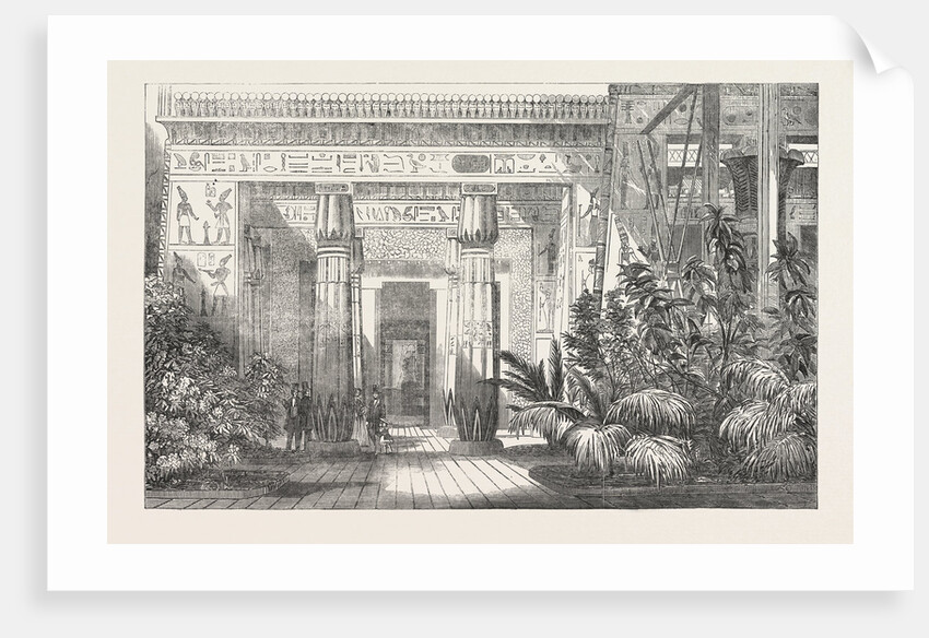 The Crystal Palace: The Egyptian Court Entrance to the Tomb of Beni Hassan 1854 by Anonymous
