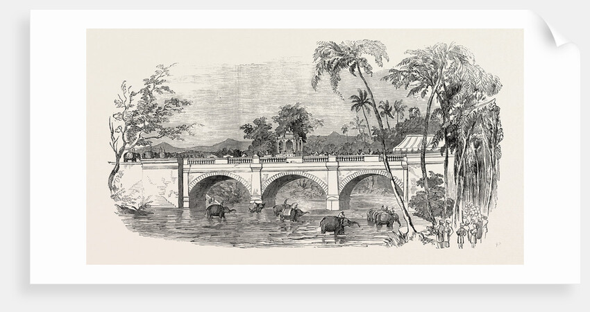 Opening of a New Bridge at Travancore. The Rajah's State Procession India 1854 by Anonymous