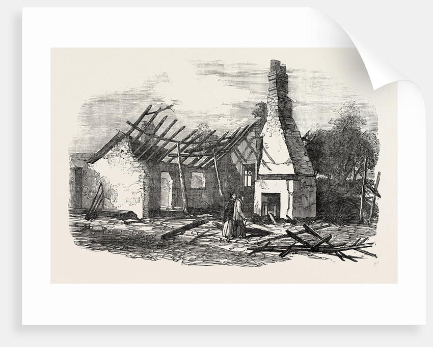 Remains of the National School at Capel Near Ipswich Struck by Lightning 1854 by Anonymous