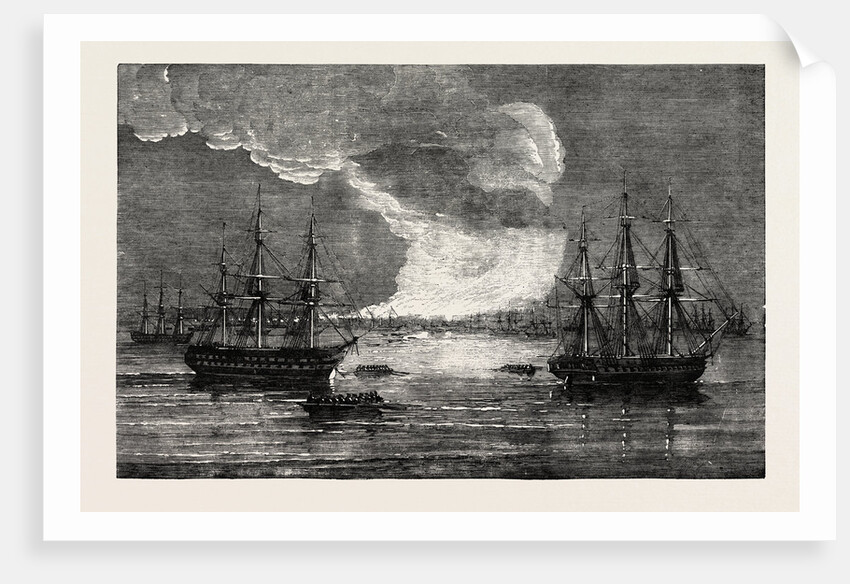 Conflagration at Varna 1854 by Anonymous