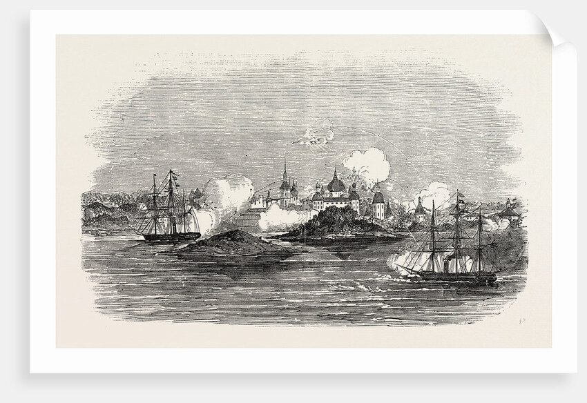 Attack on the Town of Novitska in the White Sea by the Miranda and Brisk 1854 by Anonymous