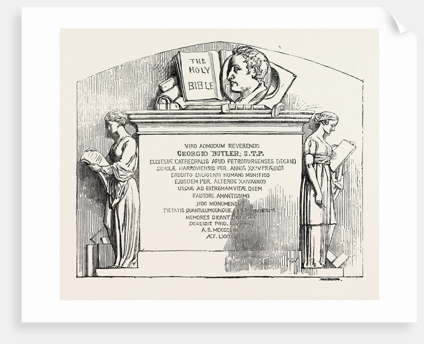 Monument to the Late Rev. Dr. Butler in Harrow Church 1854 by Anonymous