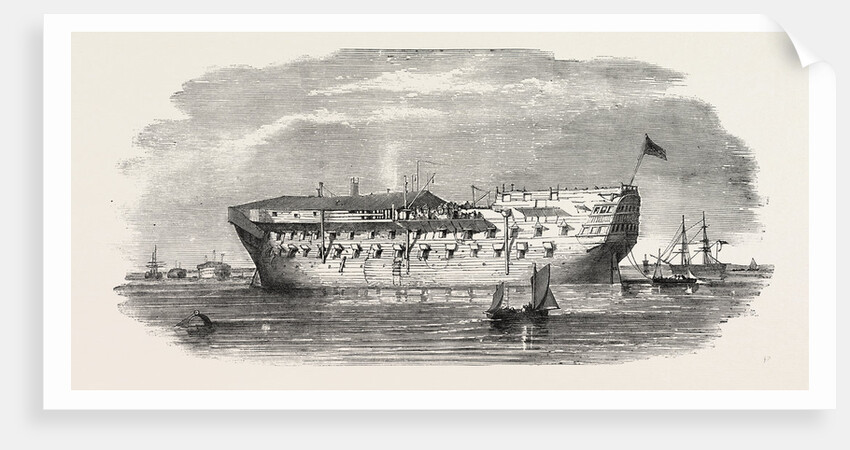 Russian Prisoners at Sheerness: The Devonshire Prison-Ship at Sheerness 1854 by Anonymous