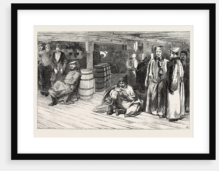 Russian Prisoners at Sheerness: The Devonshire. Russian Prisoners Between Decks 1854 by Anonymous
