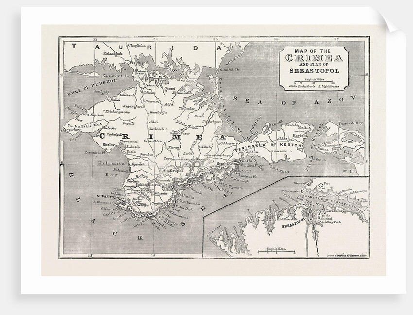 The Crimea Expedition: Map of the Crimea and Plan of Sebastopol 1854 by Anonymous