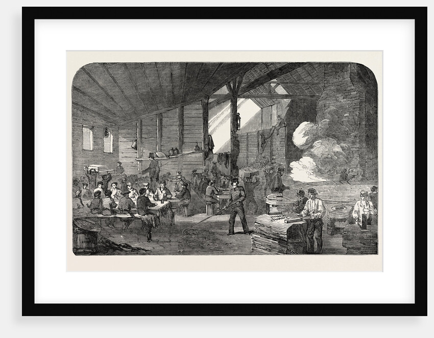 Schlesinger and Co.'s Ammunition Works at Northfleet Bullet-Casting 1854 by Anonymous