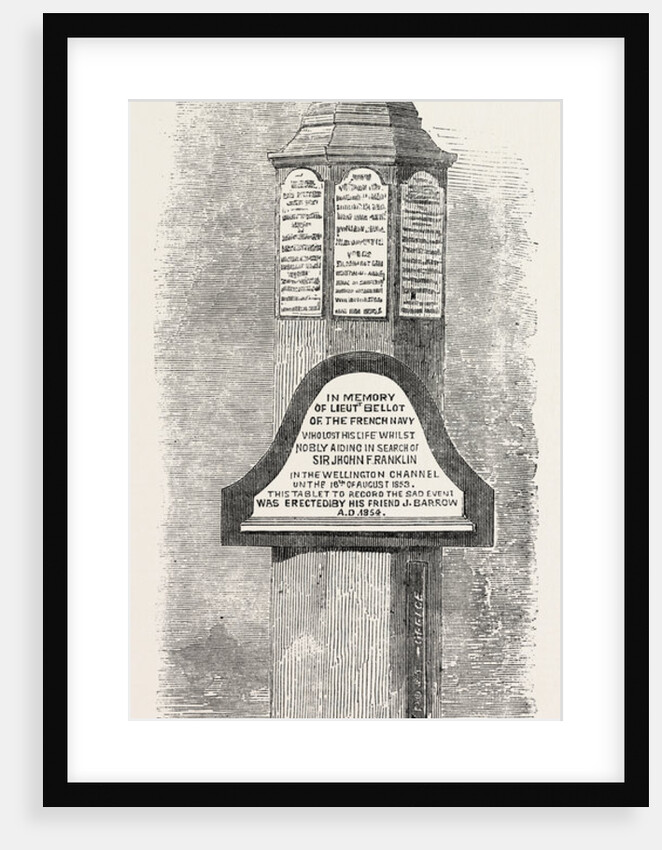 Monumental Pillar on Beechey Island to the Memory of Lieutenant Bellot and Other Explorers 1854 by Anonymous