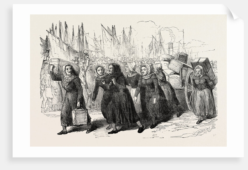 Boulogne Fishwomen Carrying the Luggage of the Nurses for the East 1854 by Anonymous