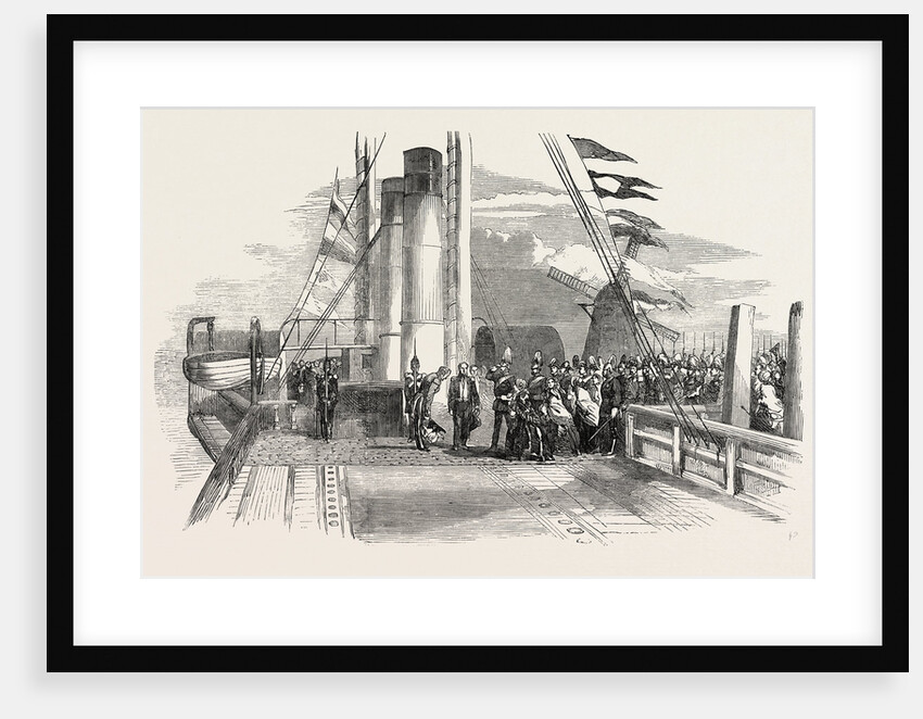 The King of Denmark Visiting Mr. Peto on Board the Cygnus. 1854 by Anonymous