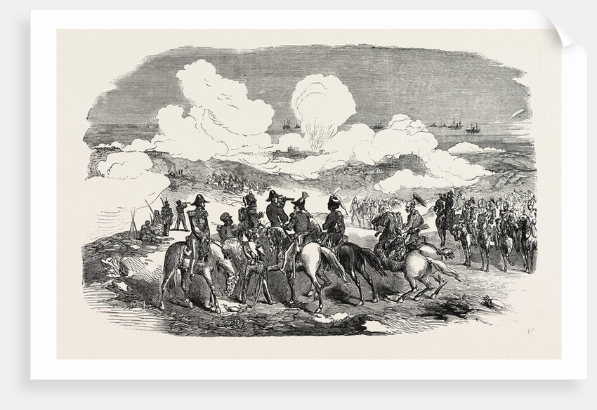 The Crimean War: Bombardment of Sebastopol. General Sir De Lacy Evans and Staff 1854 by Anonymous