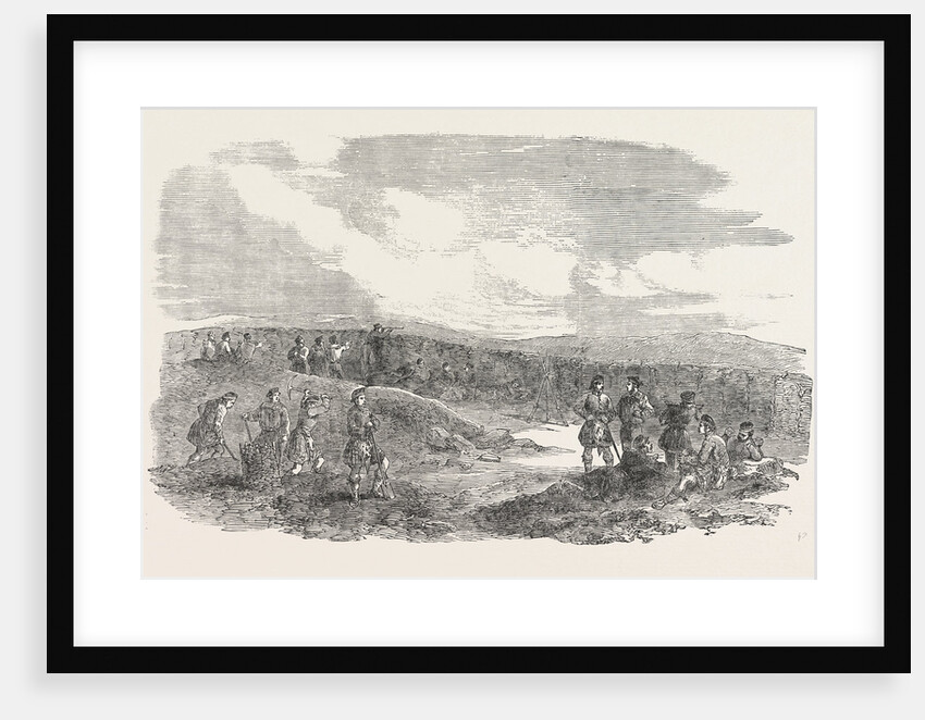 The Crimean War: The Siege of Sebastopol: Working Party of Highlanders and Sailors in the 21-Gun Battery 1854 by Anonymous