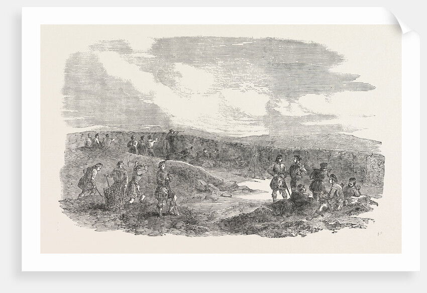 The Crimean War: The Siege of Sebastopol: Working Party of Highlanders and Sailors in the 21-Gun Battery 1854 by Anonymous