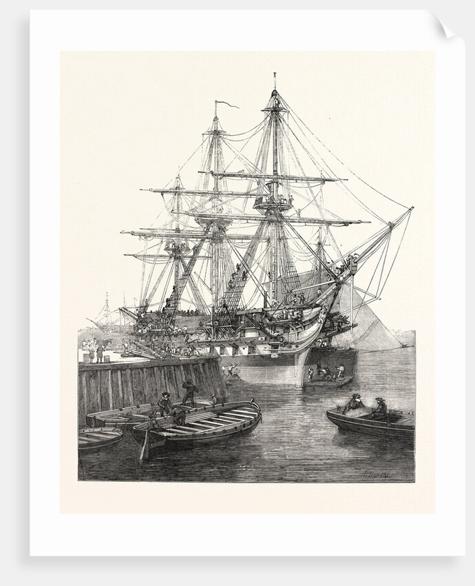 H.M. Screw Line-of-Battle Ship Caesar 90 at Portsmouth UK 1854 by Anonymous