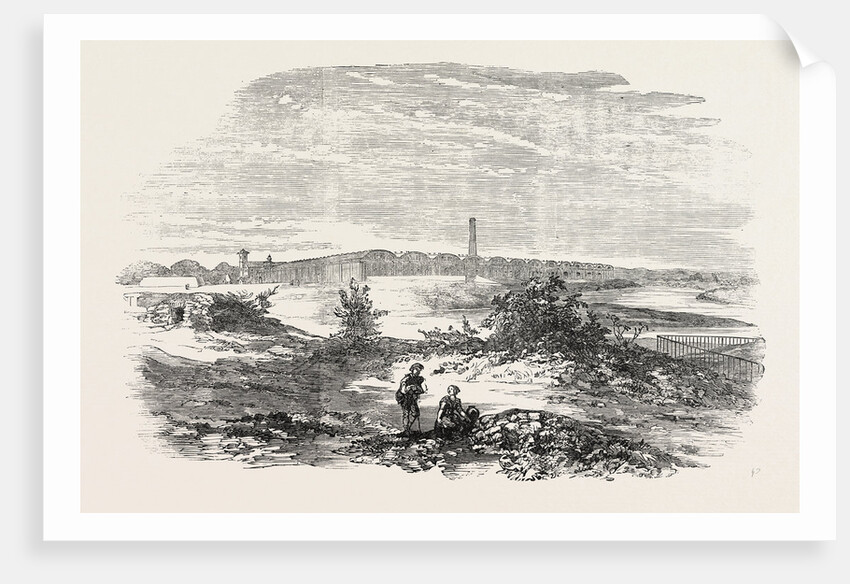 The Bromborough Pool Candle-Works from the Mersey 1854 by Anonymous