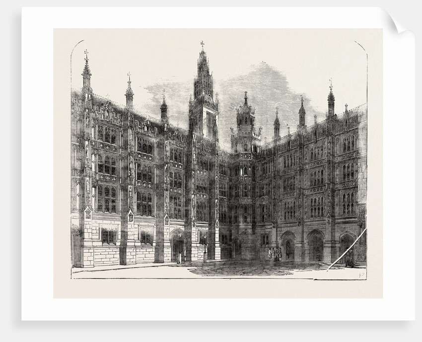 The New Houses of Parliament Entrance to the Star-Chamber Court New Palace-Yard London UK 1854 by Anonymous