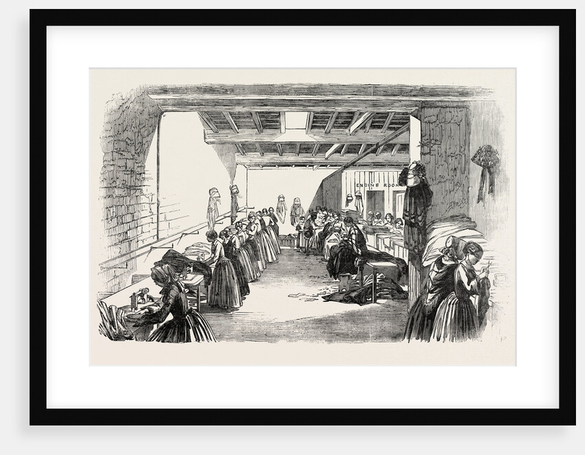 Steam Sewing-Machines 1854. A View of a Portion of the Machine-Room in Messrs. Holloway and Co.'s Factory by Anonymous