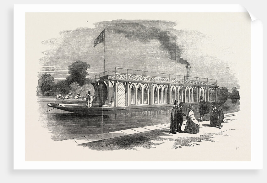 New Barge of the Oxford University Boat Club, 1855 by Anonymous