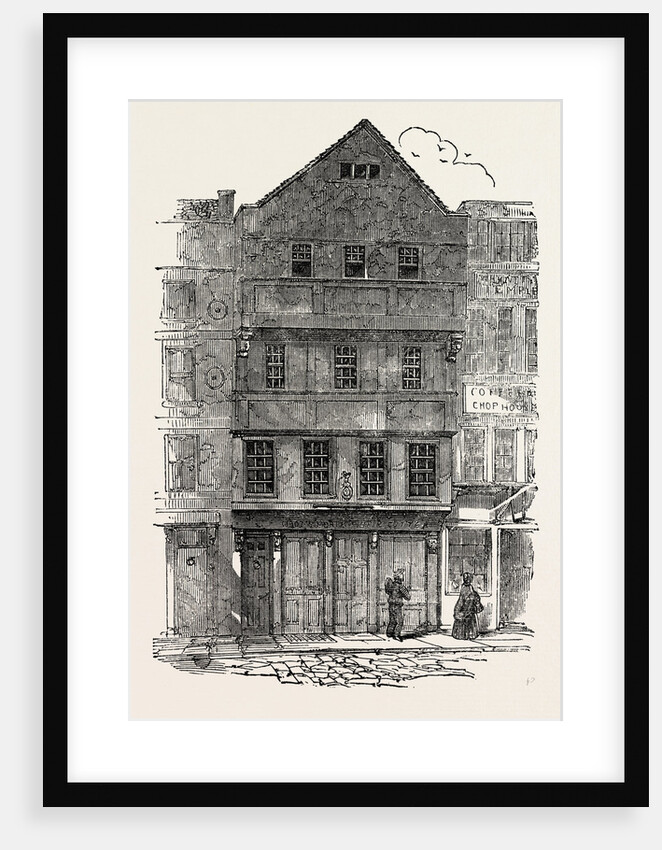 Old Houses with Overhanging Stories, Gabled Fronts and Projecting Windows, in Chancerey Lane, Just Taken Down, London, 1853 by Anonymous