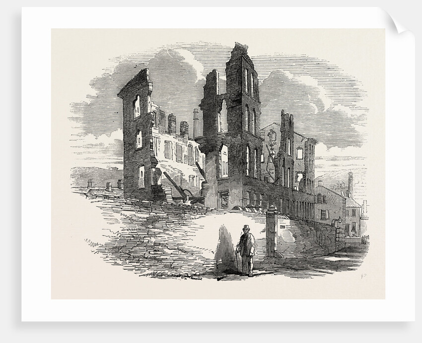 Remains of Mill after the Fire, at Halifax, UK, 1853 by Anonymous