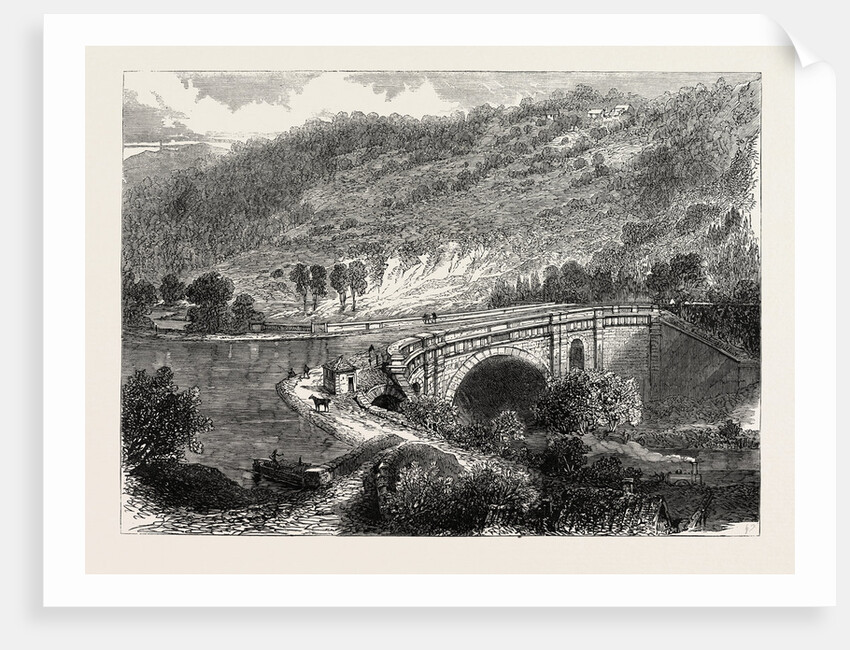 The British Association at Bath: Aqueduct of the Kennet and Avon Canal, at Limpley Stoke, Near Bath, UK, 1864 by Anonymous