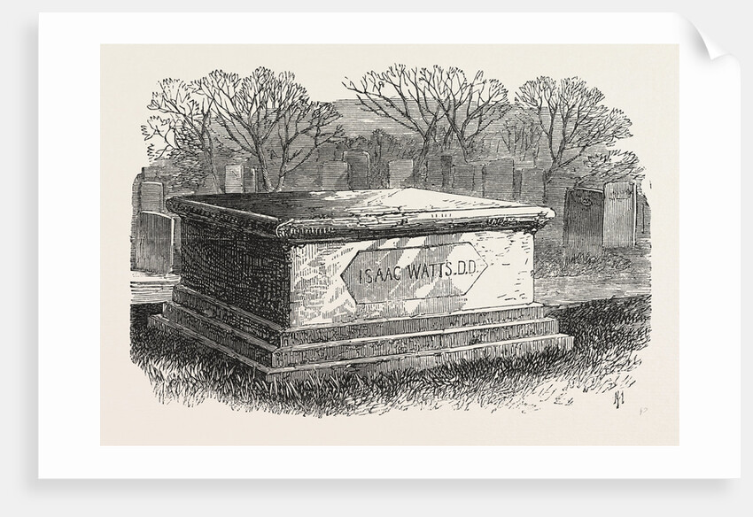 Old Tombs in Bunhill Fields Cemetery: Dr. Isaac Watts's Tomb, 1869 by Anonymous