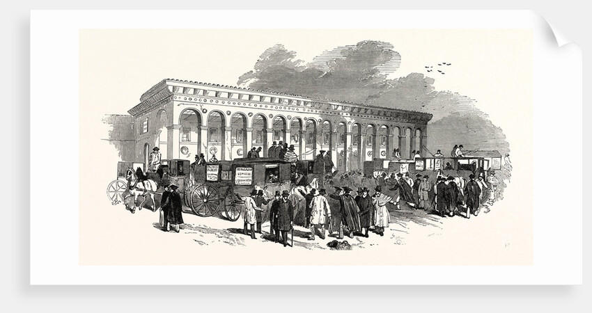 The Cambridge Chancellorship Election: The Railway Station at Cambridge, Arrival of Voters, UK, 1847 by Anonymous
