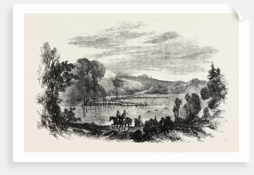 The Canadian Red River Exploring Expedition: Ford of the Rosseau River, and Indian Fish Weir, 1858 by Anonymous