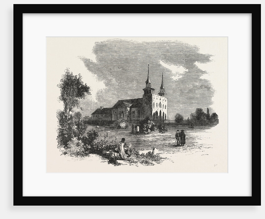 The Canadian Red River Exploring Expedition: St. Boniface Cathedral, Red River, 1858 by Anonymous