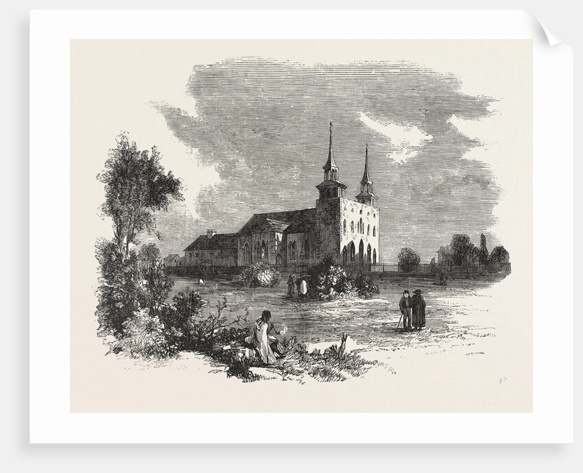 The Canadian Red River Exploring Expedition: St. Boniface Cathedral, Red River, 1858 by Anonymous