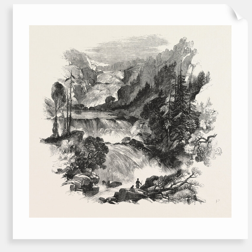 The Canadian Red River Exploring Expedition: Great Falls on Little Dog River, at Great Dog Portage, 1858 by Anonymous