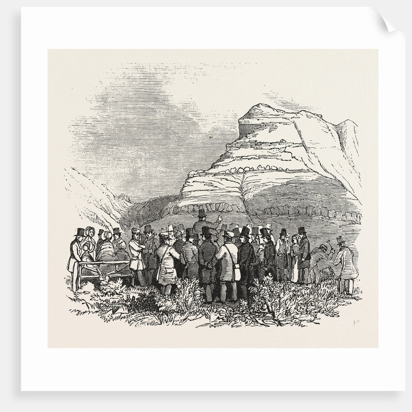 Meeting of the British Association at Southampton, Black Gang Chine, Dr. Fitton's Lecture on Its Geology, UK, 1846 by Anonymous