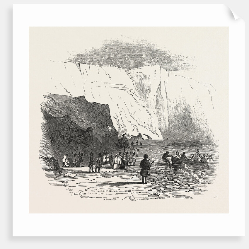 Meeting of the British Association at Southampton, Alum Bay, Isle of Wight, the Geologists Landing, 1846 by Anonymous