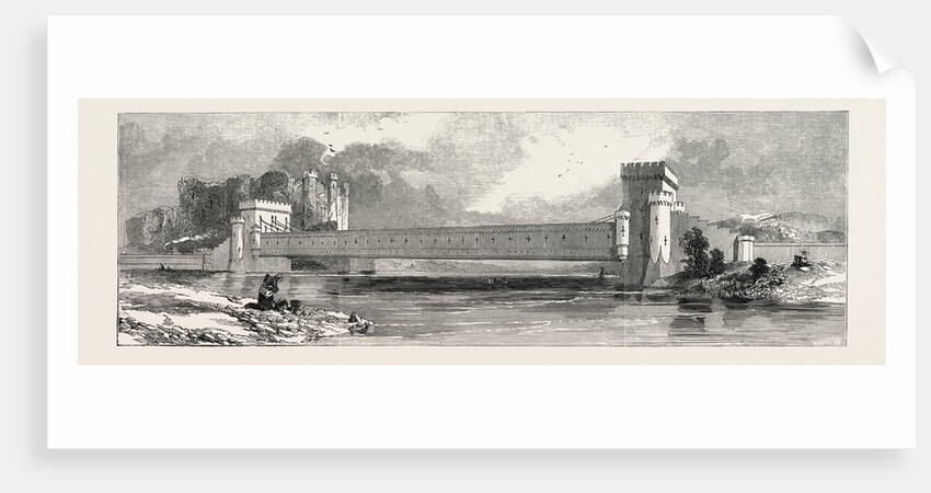 Stephenson's Iron Tunnel Railway Bridge, Conway, 1846 by Anonymous