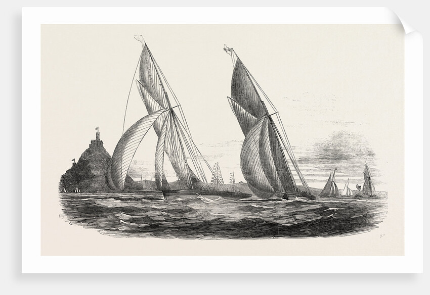 Royal Western Yacht Club, in Mount's Bay, the Grand Turk, and the Lily of Devon. Drawn by Mr. N.M. Condy. 1846 by Anonymous