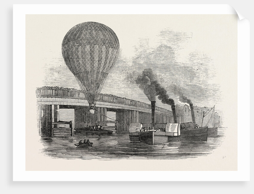 The Nassau Balloon Passing Battersea Bridge, on Its Passage Up the Thames, UK, 1846 by Anonymous