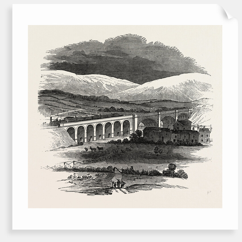 Opening of the Lancaster and Carlisle Railway: Bridge Over the Lune, from the Churchyard, Lancaster, UK, 1846 by Anonymous