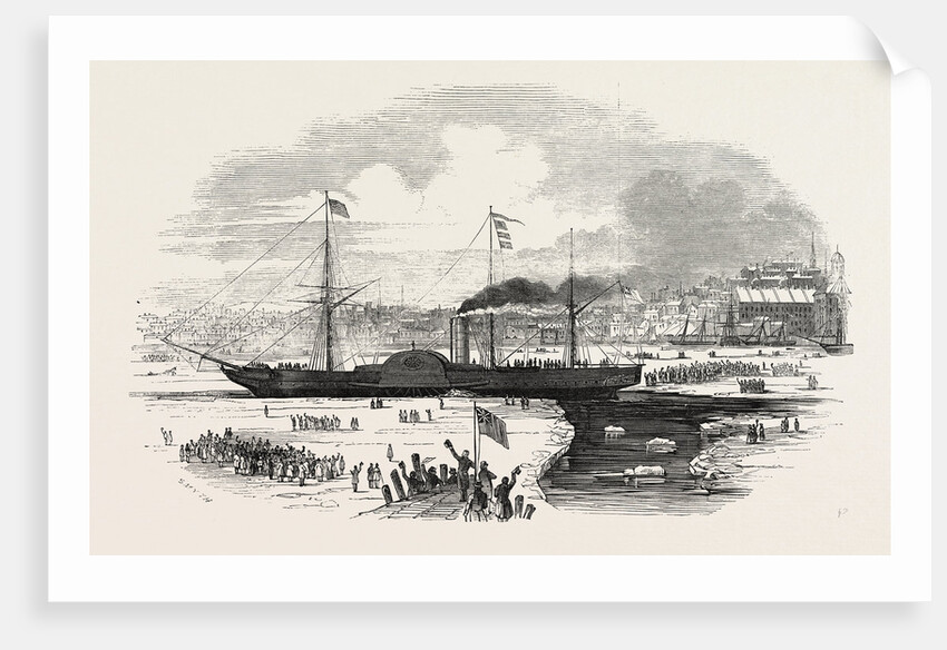 The Britannia Steamship Leaving Boston, U.S., 1847 by Anonymous