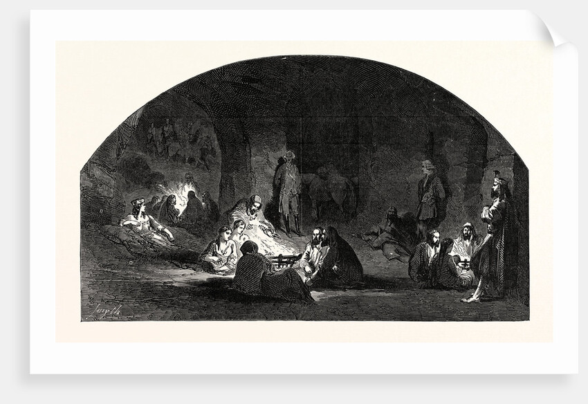 Scene from the Camp of Silesia, at Astley's. (the Pandours' Cavern.), 1847 by Anonymous