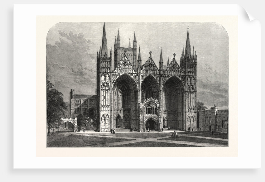 The Archeological Institute of Great Britain and Ireland at Peterborough: West Front of Peterborough Cathedral, UK, 1861 by Anonymous