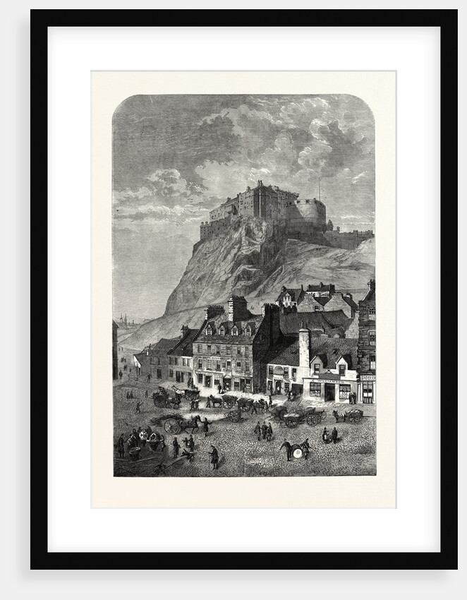 Edinburgh Castle, from the Corner Exchange, in the Grassmarket, UK, 1860 by Anonymous