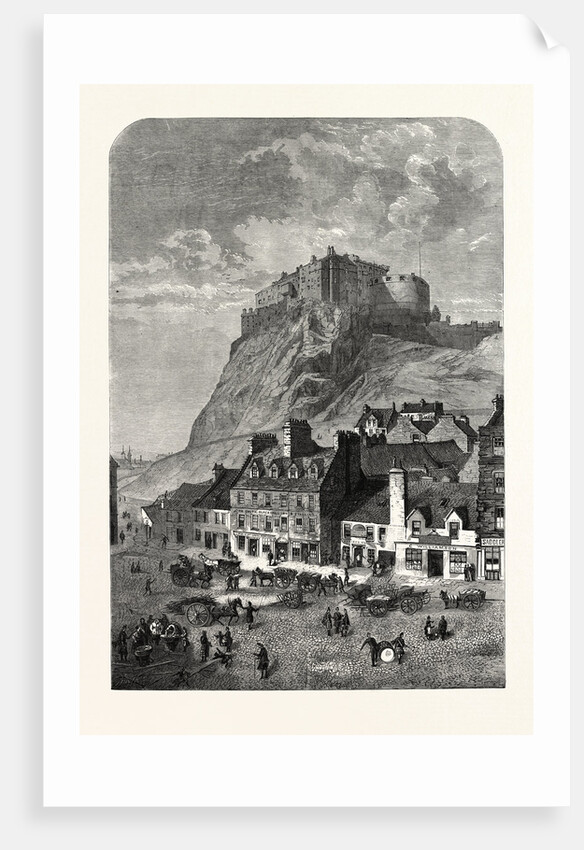 Edinburgh Castle, from the Corner Exchange, in the Grassmarket, UK, 1860 by Anonymous